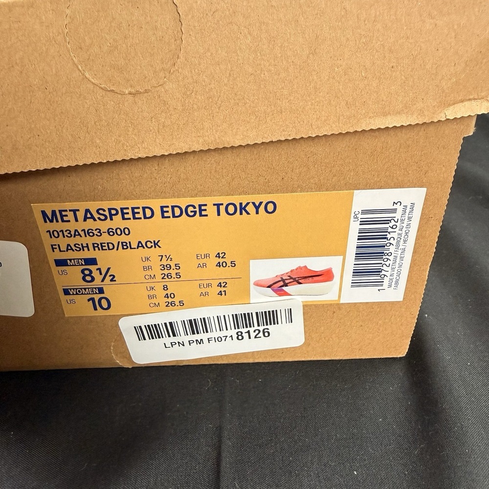 ASICS Metaspeed Edge Tokyo Flash Red Mens Size 8.5 Women's Size 10 Running Shoes - Picture 16 of 16